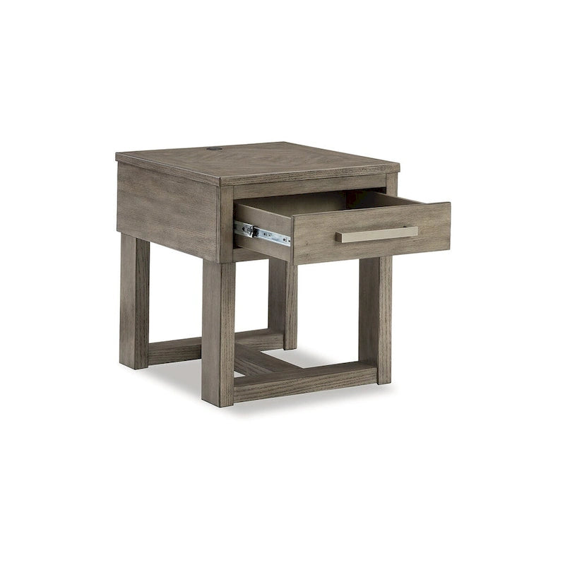 Table d'appoint marron/grise
