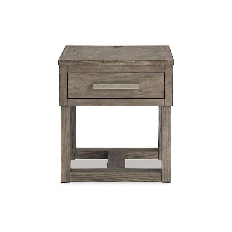 Table d'appoint marron/grise