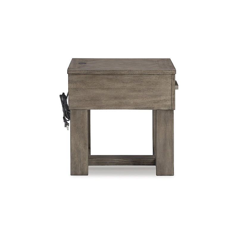 Table d'appoint marron/grise