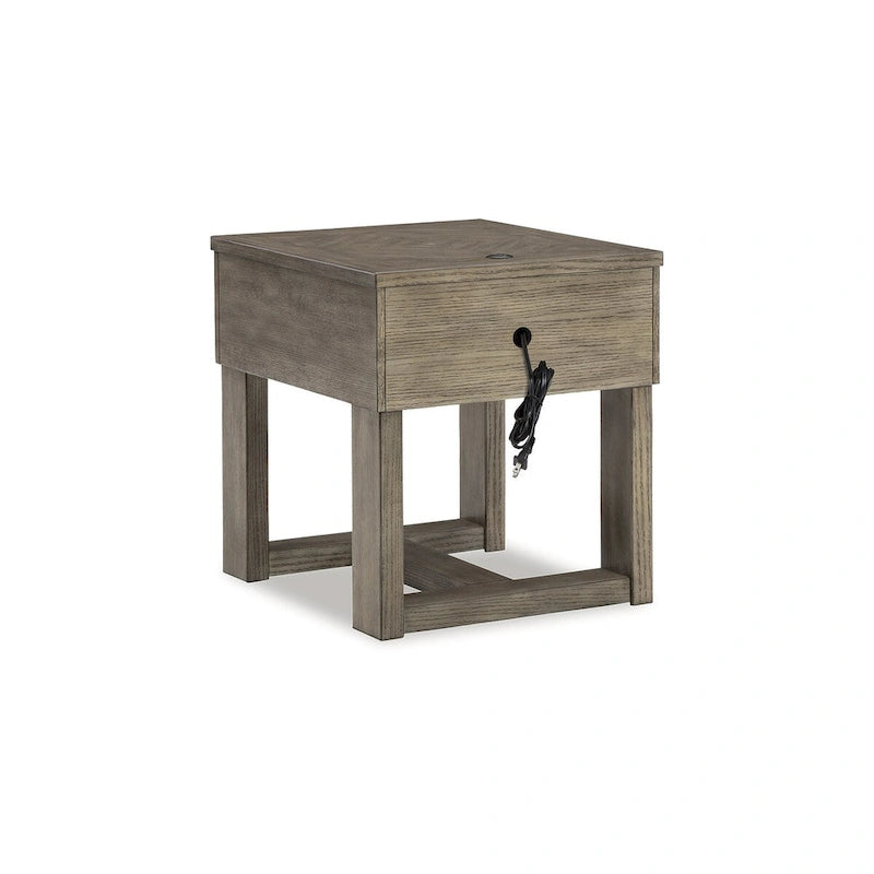 Table d'appoint marron/grise