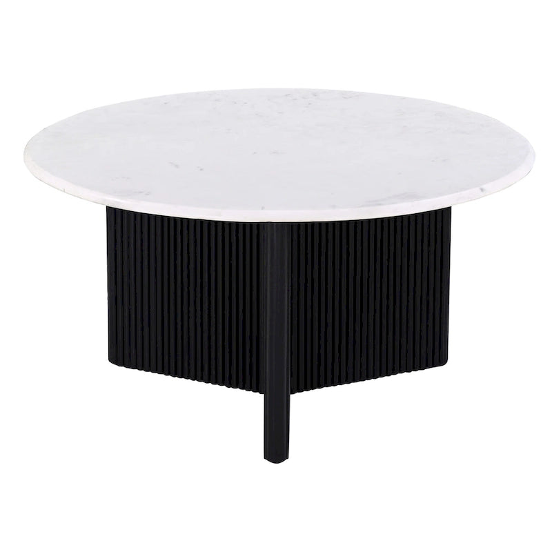 Table basse Mable avec piédestal et plateau