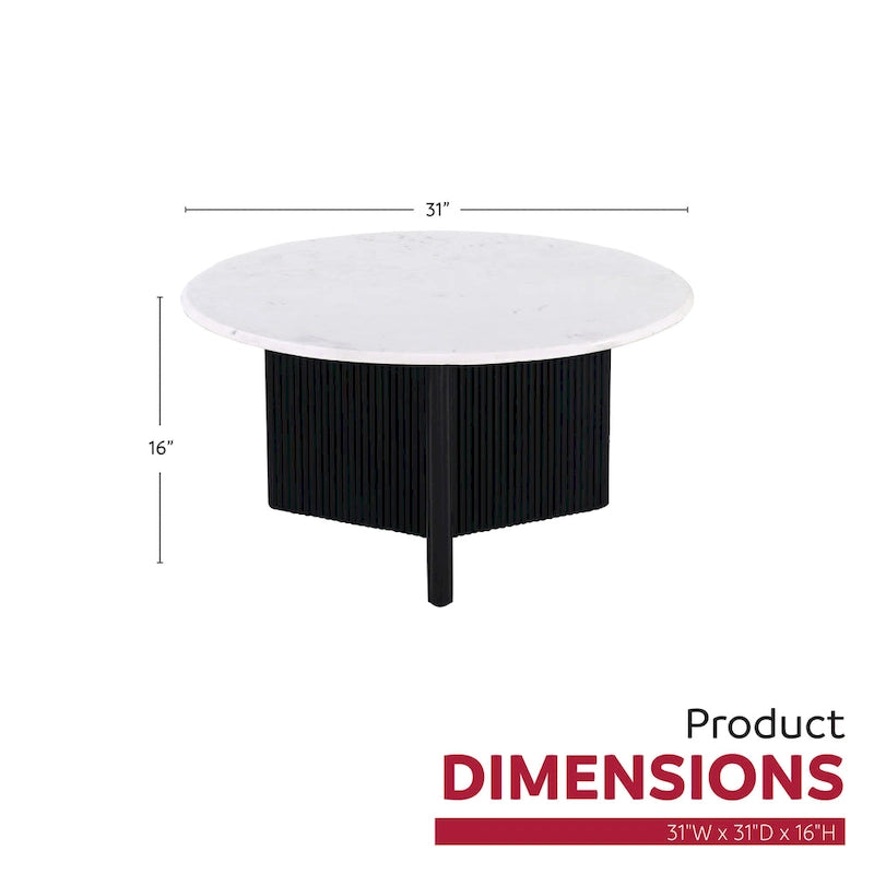 Table basse Mable avec piédestal et plateau