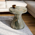 Table d'appoint en faux marbre élégante pour l'intérieur et l'extérieur