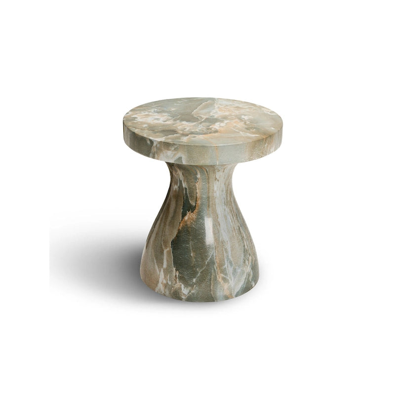 Table d'appoint en faux marbre élégante pour l'intérieur et l'extérieur