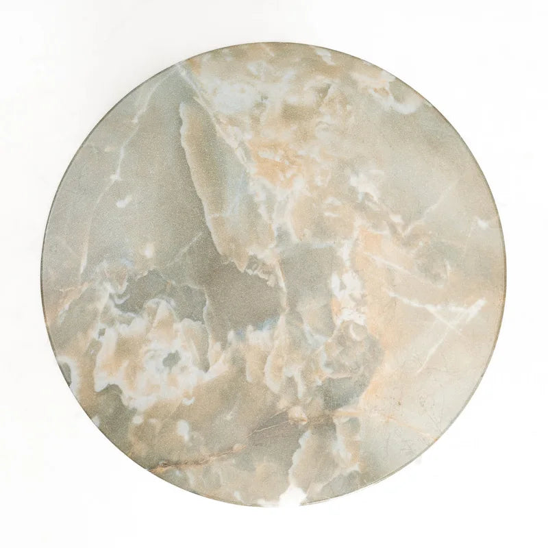 Table d'appoint en faux marbre élégante pour l'intérieur et l'extérieur
