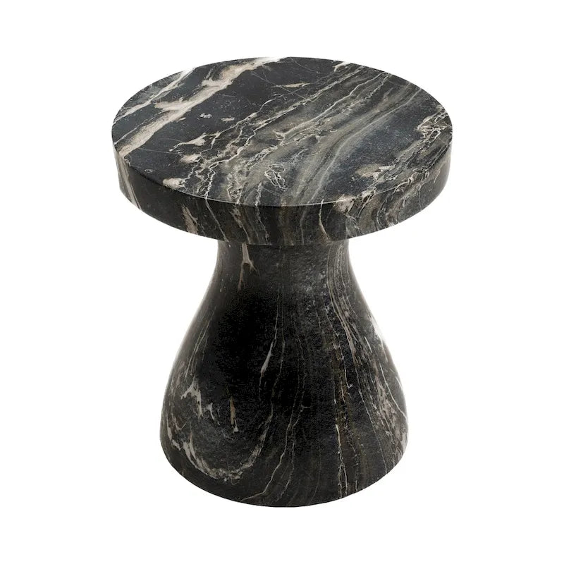 Table d'appoint en faux marbre élégante pour l'intérieur et l'extérieur