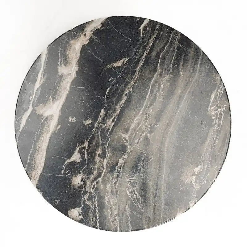 Table d'appoint en faux marbre élégante pour l'intérieur et l'extérieur