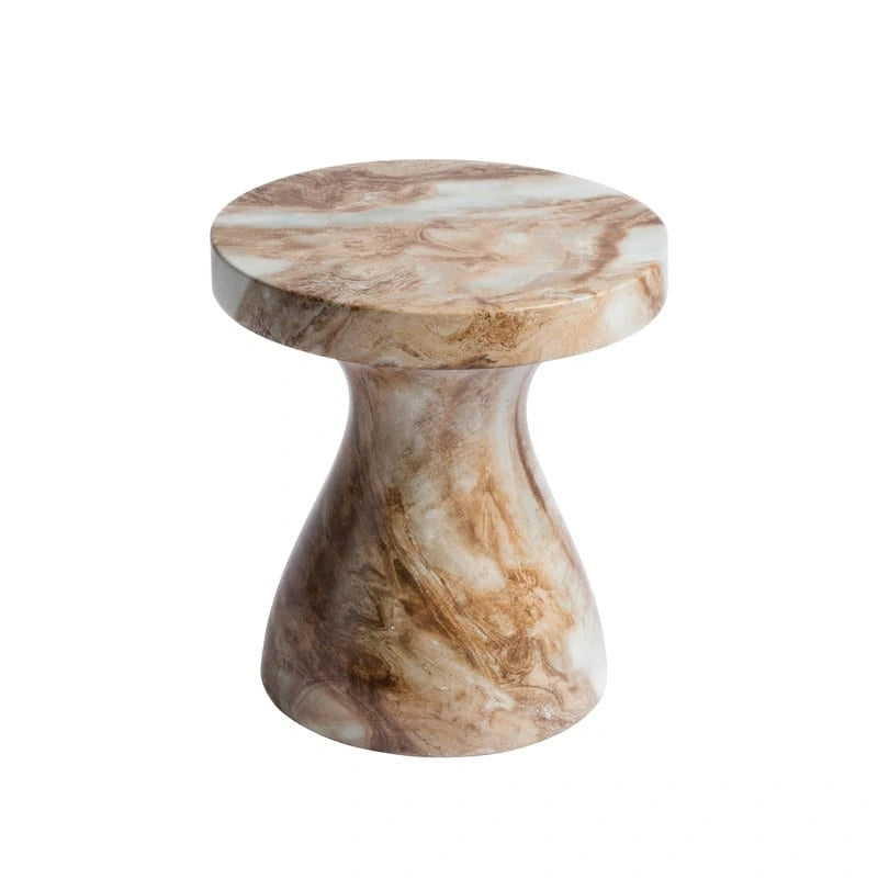 Table d'appoint en faux marbre élégante pour l'intérieur et l'extérieur