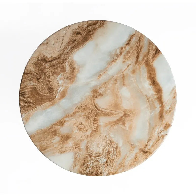Table d'appoint en faux marbre élégante pour l'intérieur et l'extérieur
