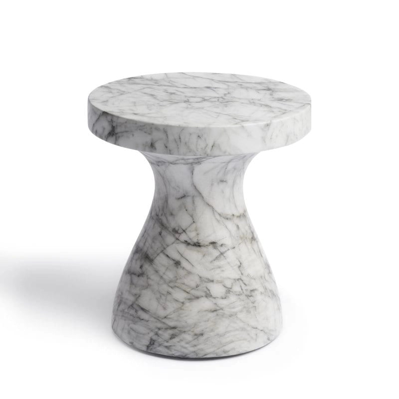 Table d'appoint en faux marbre élégante pour l'intérieur et l'extérieur