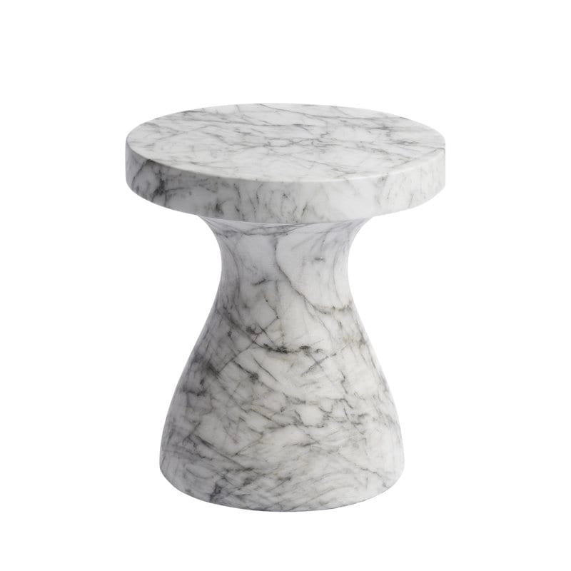 Table d'appoint en faux marbre élégante pour l'intérieur et l'extérieur