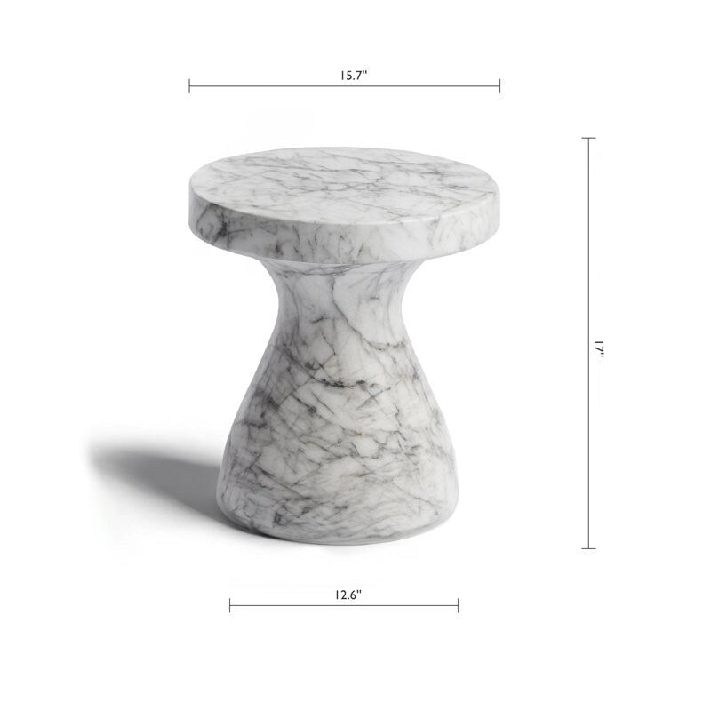 Table d'appoint en faux marbre élégante pour l'intérieur et l'extérieur
