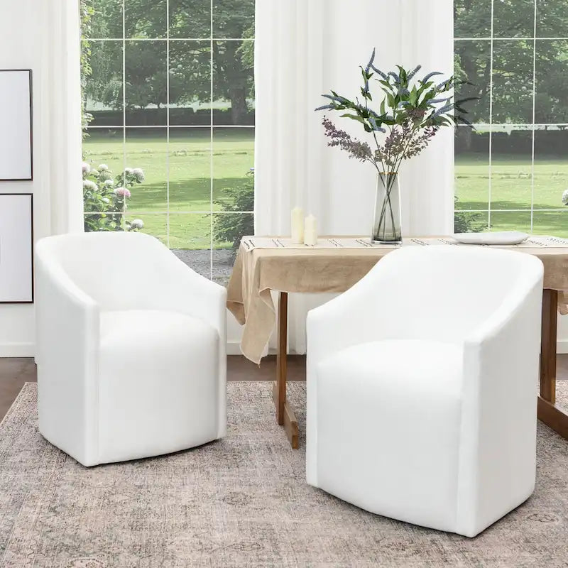 Fauteuil de salle à manger roulant en tissu haute performance