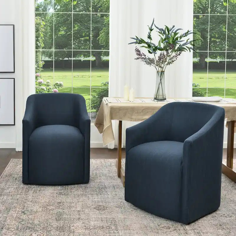 Fauteuil de salle à manger roulant en tissu haute performance
