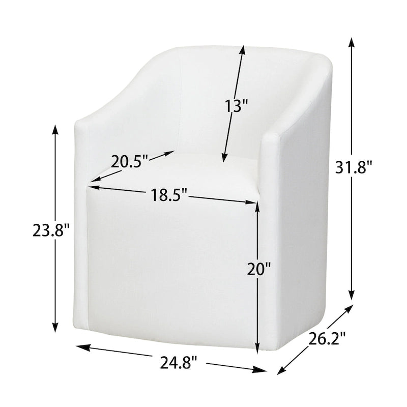 Fauteuil de salle à manger roulant en tissu haute performance