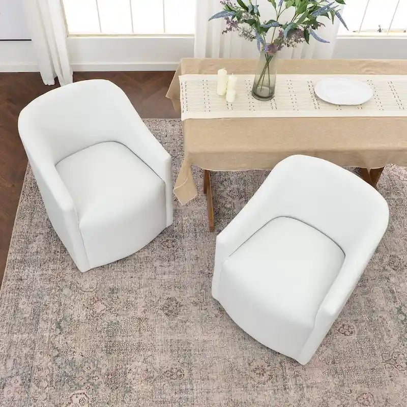 Fauteuil de salle à manger roulant en tissu haute performance