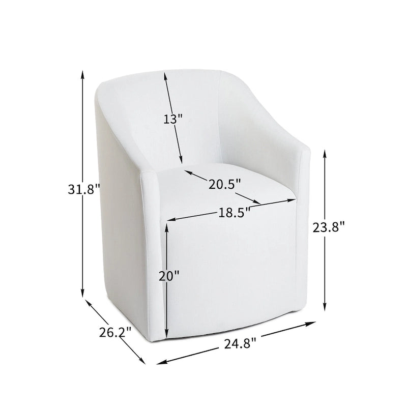 Fauteuil de salle à manger roulant en tissu haute performance