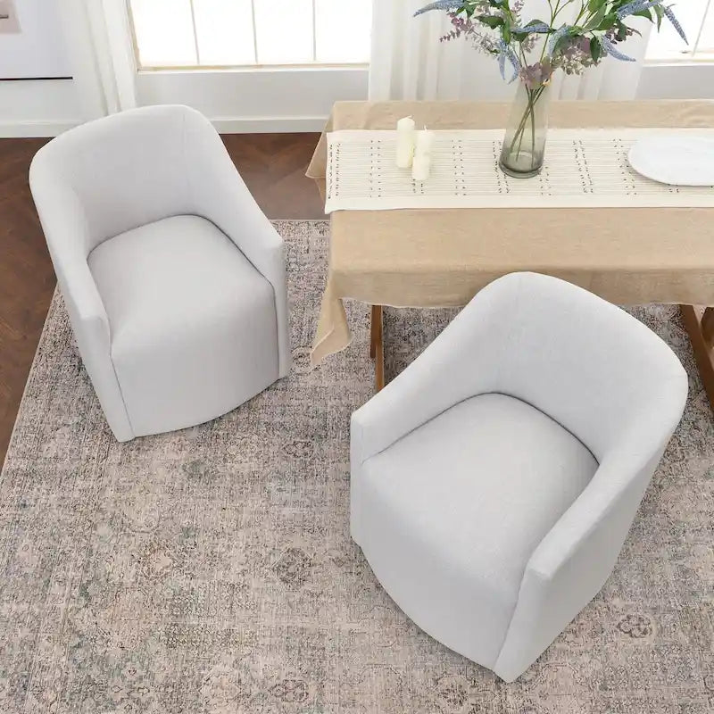 Fauteuil de salle à manger roulant en tissu haute performance
