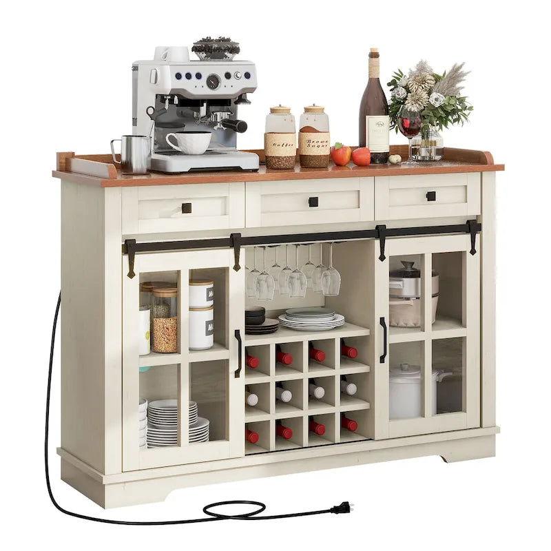 Meuble de bar à café avec casier à vin, buffet de cuisine