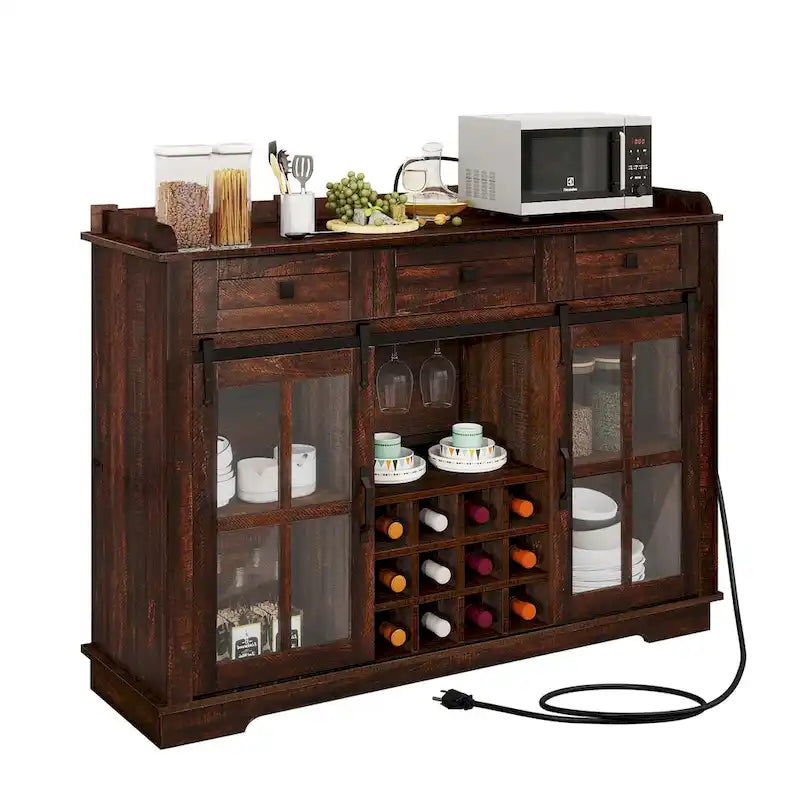 Meuble de bar à café avec casier à vin, buffet de cuisine