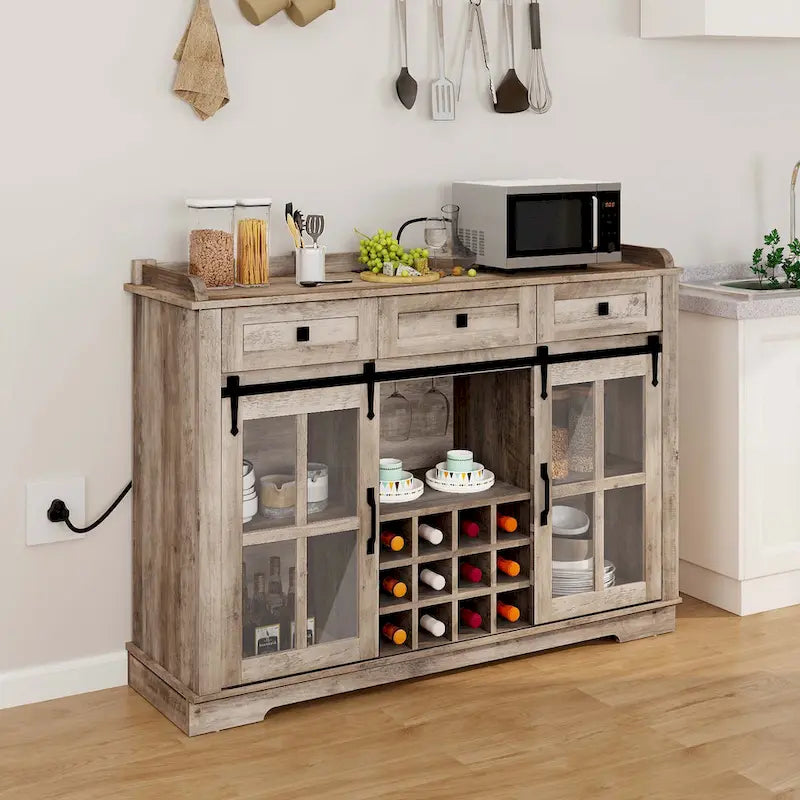 Meuble de bar à café avec casier à vin, buffet de cuisine
