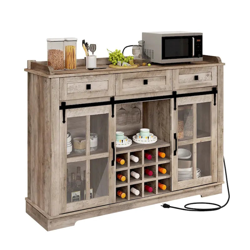 Meuble de bar à café avec casier à vin, buffet de cuisine