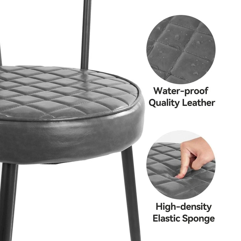 Chaises de salle à manger en cuir avec structure en métal
