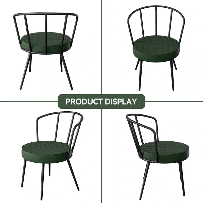 Chaises de salle à manger en cuir avec structure en métal