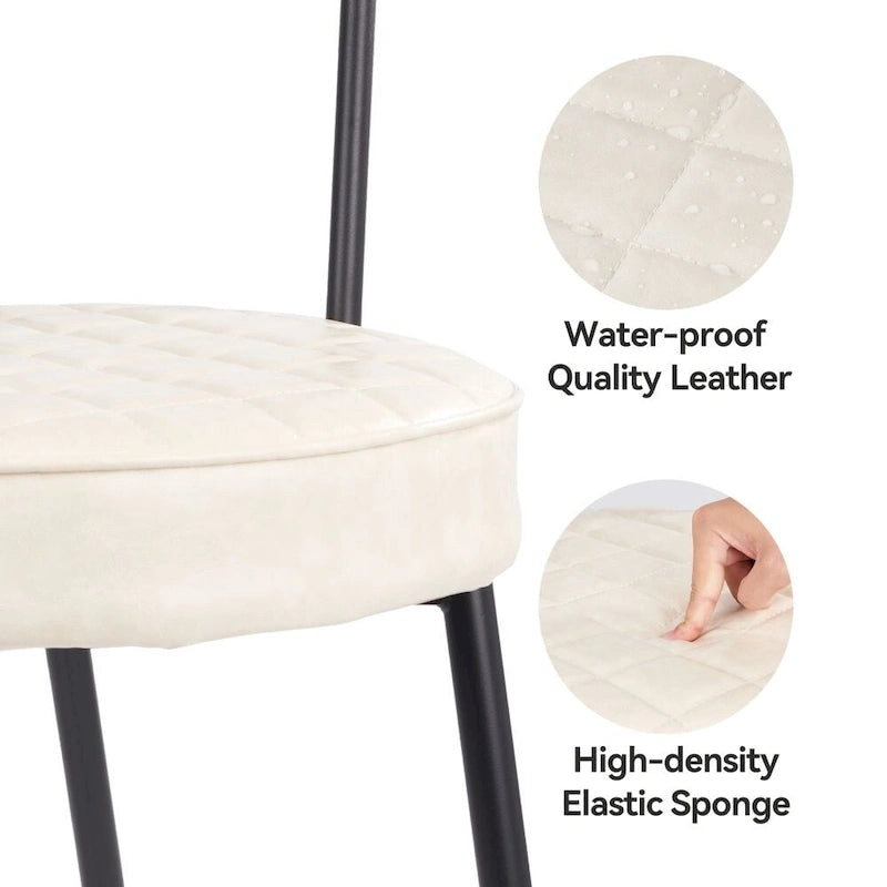Chaises de salle à manger en cuir avec structure en métal