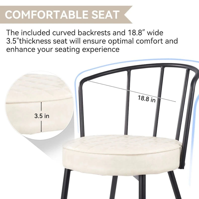 Chaises de salle à manger en cuir avec structure en métal