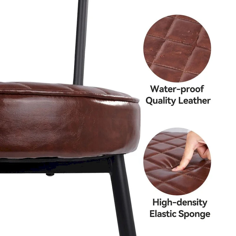 Chaises de salle à manger en cuir avec structure en métal