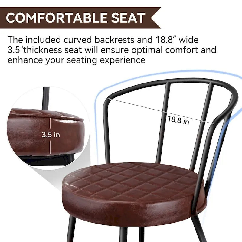 Chaises de salle à manger en cuir avec structure en métal