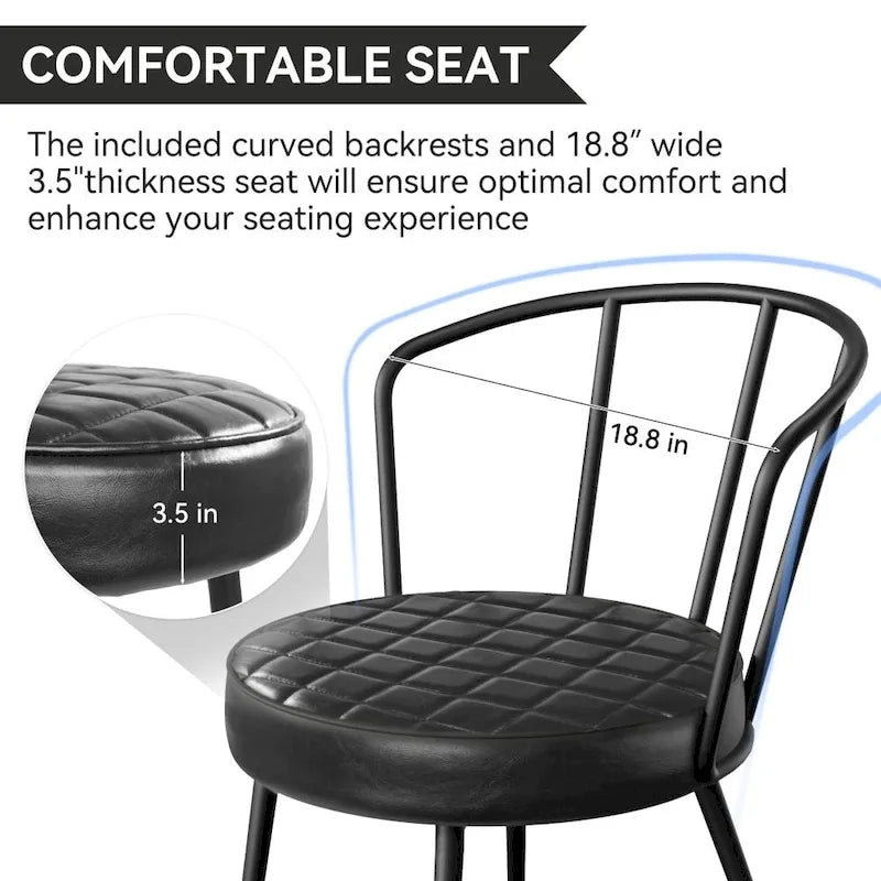 Chaises de salle à manger en cuir avec structure en métal