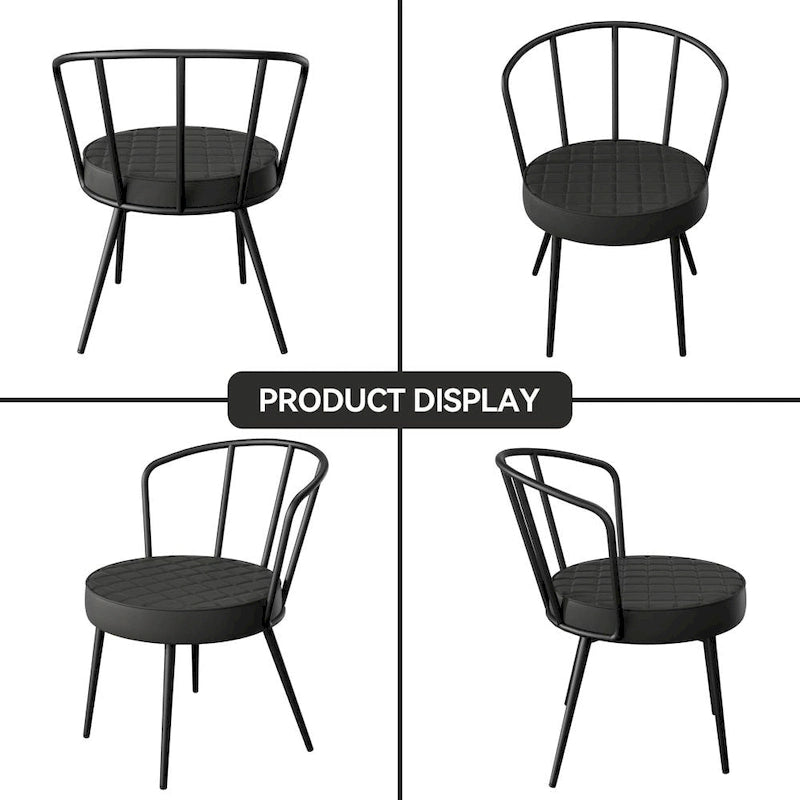 Chaises de salle à manger en cuir avec structure en métal